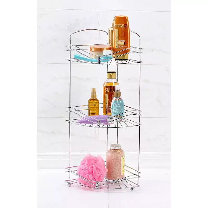 Scaffale angolare a 3 ripiani Ocean Chrome - Bath Bliss