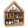 Wooden Kids Dollhouse Bookshelf with Open Shelves Anti-toppling System Bookcase White/Brown