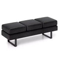 Waiting Room Bench Seating with Metal Frame Leg Upholstered Reception Bench Black/Gray