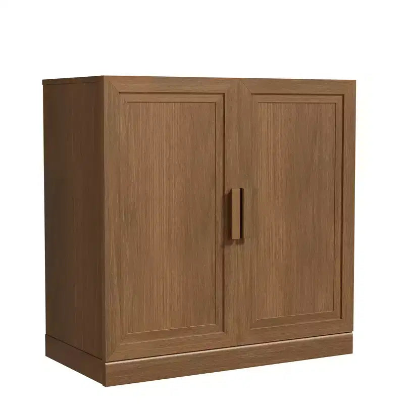 Mobiletto con ante in legno a venatura del legno alte 31 pollici in bianco, Organizer con 2 ante in legno massello per camera da letto, soggiorno/sala da pranzo