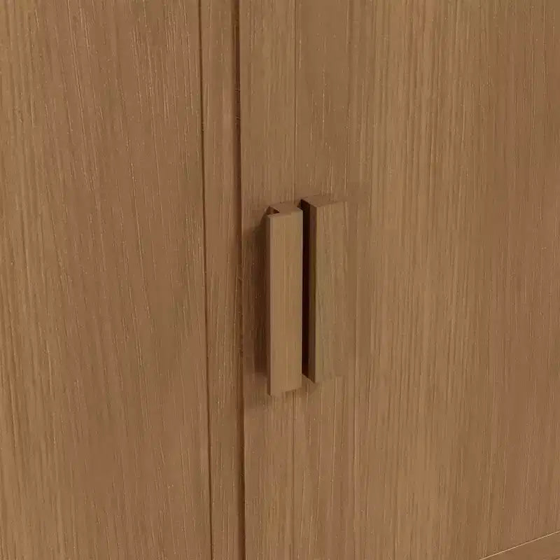 Mobiletto con ante in legno a venatura del legno alte 31 pollici in bianco, Organizer con 2 ante in legno massello per camera da letto, soggiorno/sala da pranzo