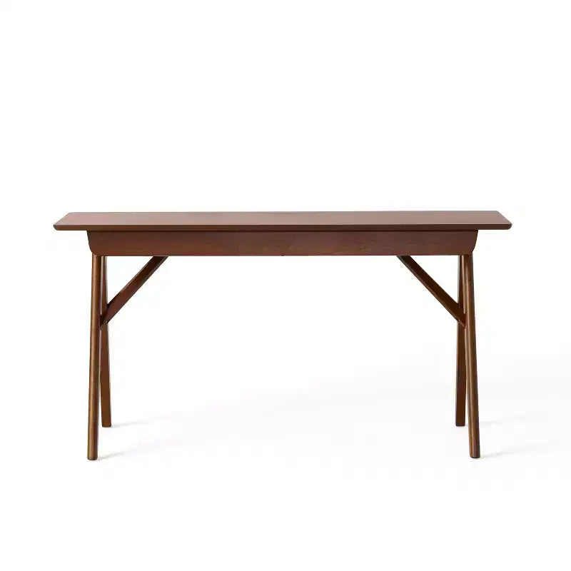 Scrivania moderna da 145 cm con design elegante, scrivania da ufficio con 1 cassetto, scrivania alta per sala lettura, camera da letto, studio, colore noce