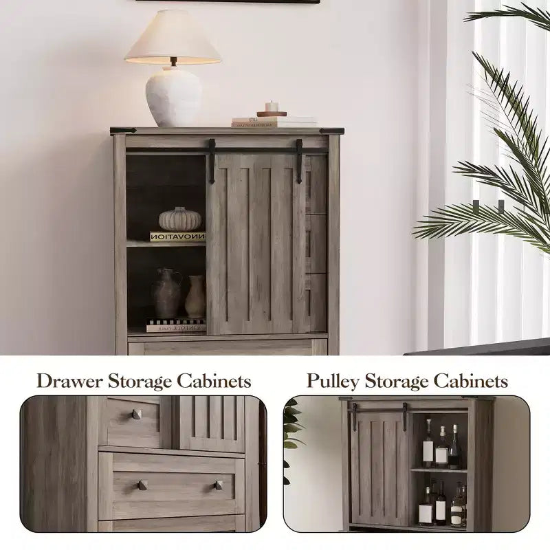 Cassettiera a 5 cassetti, Comò moderno in legno per camera da letto con cassetti contenitori, Mobile TV in stile rustico per soggiorno, camera da letto, corridoio