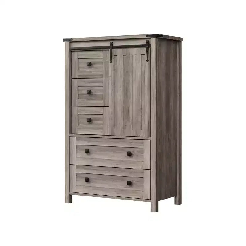 5-Drawer Dresser, Modern Wooden Bedroom Chest of Drawers With Storage Drawers, Farmhouse Style TV Stand for Living Room, Bedroom, Hallway
