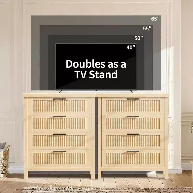 Cassettiera a 4 cassetti, comò moderno in legno per camera da letto con maniglie e cassetti portaoggetti, mobile TV in stile rustico per soggiorno, camera da letto, corridoio
