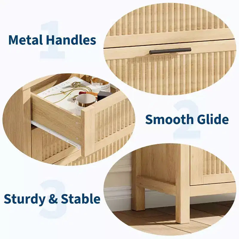 Cassettiera a 4 cassetti, comò moderno in legno per camera da letto con maniglie e cassetti portaoggetti, mobile TV in stile rustico per soggiorno, camera da letto, corridoio