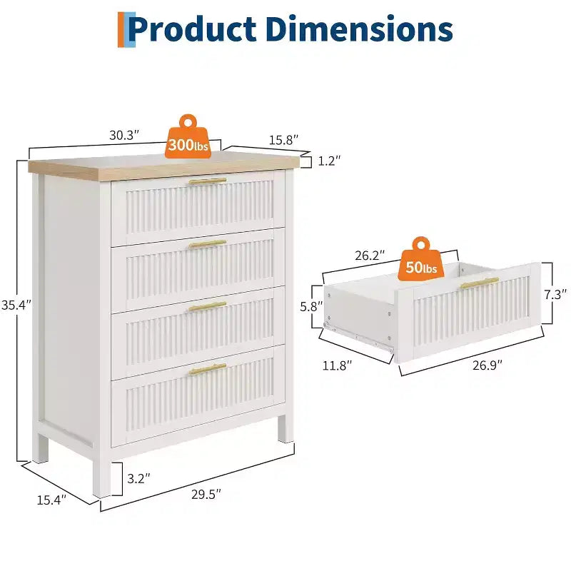 Cassettiera a 4 cassetti, comò moderno in legno per camera da letto con maniglie e cassetti portaoggetti, mobile TV in stile rustico per soggiorno, camera da letto, corridoio
