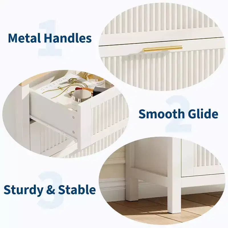 Cassettiera a 4 cassetti, comò moderno in legno per camera da letto con maniglie e cassetti portaoggetti, mobile TV in stile rustico per soggiorno, camera da letto, corridoio