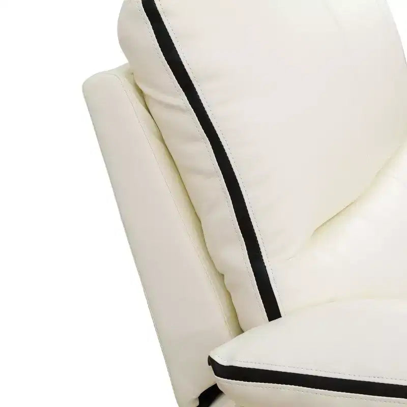 Divanetto Reclinabile Elettrico, Poltrona Reclinabile Elettrica a 2 Posti in Pelle Traspirante con Contenitore e Portabicchieri per Soggiorno, Bianco