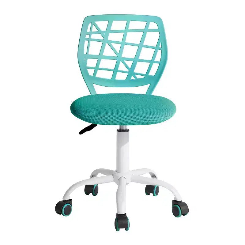 Desk Chair, Adjustable Computer Task Chair Office Chairs with Plastic Backrest and Padded Seat Cushion, Swivel Chair with Wheels, Green