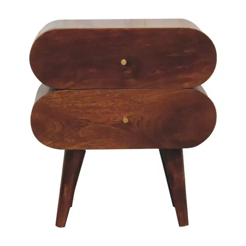 20 Chestnut Solid Wood Two Drawer Nightstand