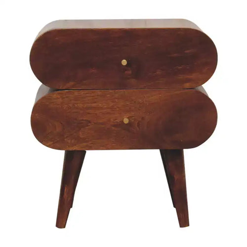 20 Chestnut Solid Wood Two Drawer Nightstand