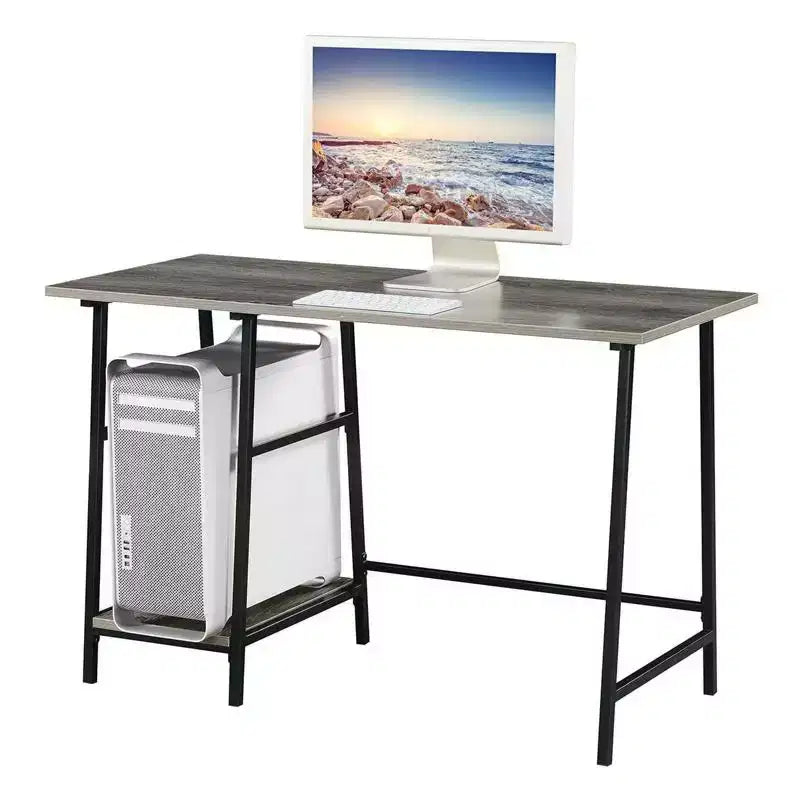 Scrivanie per computer in legno composito nere alte 28 pollici con cassetto multiuso