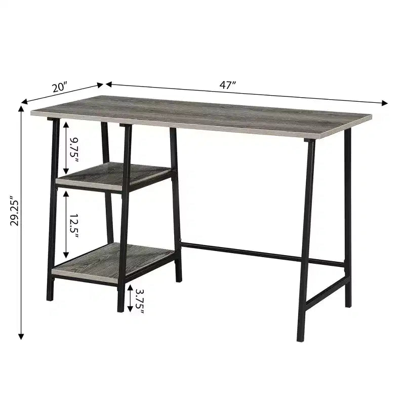 Scrivanie per computer in legno composito nere alte 28 pollici con cassetto multiuso