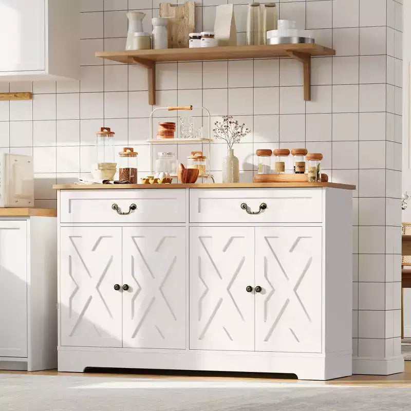 Madia da Cucina, Grande Armadietto da Cucina, Organizer per Caffè in Sala da Pranzo