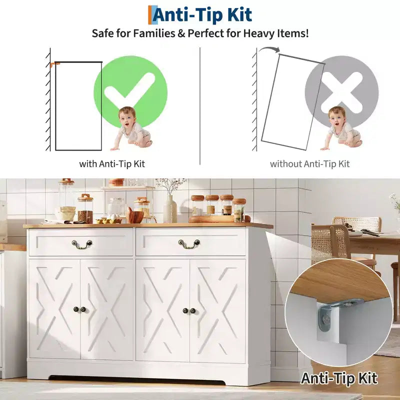 Madia da Cucina, Grande Armadietto da Cucina, Organizer per Caffè in Sala da Pranzo