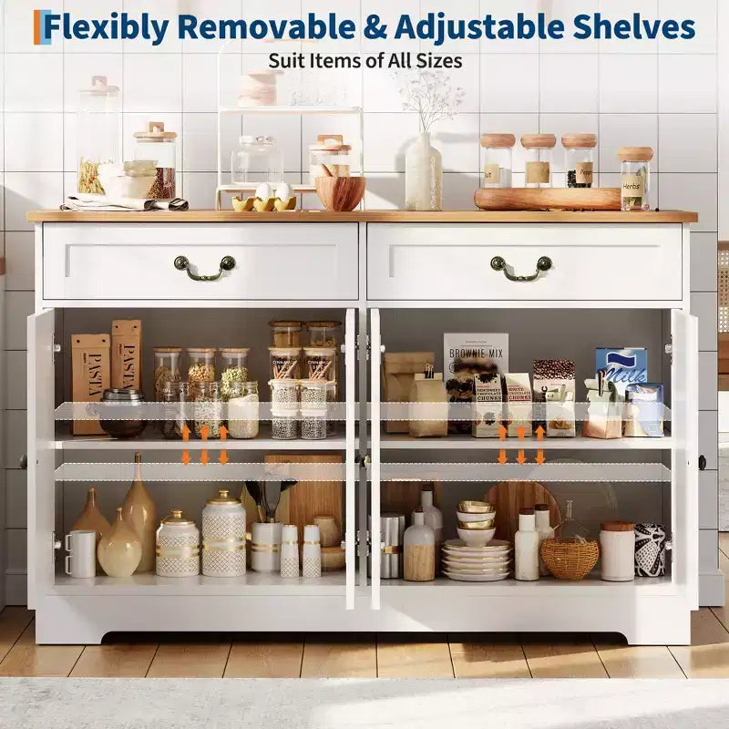 Madia da Cucina, Grande Armadietto da Cucina, Organizer per Caffè in Sala da Pranzo