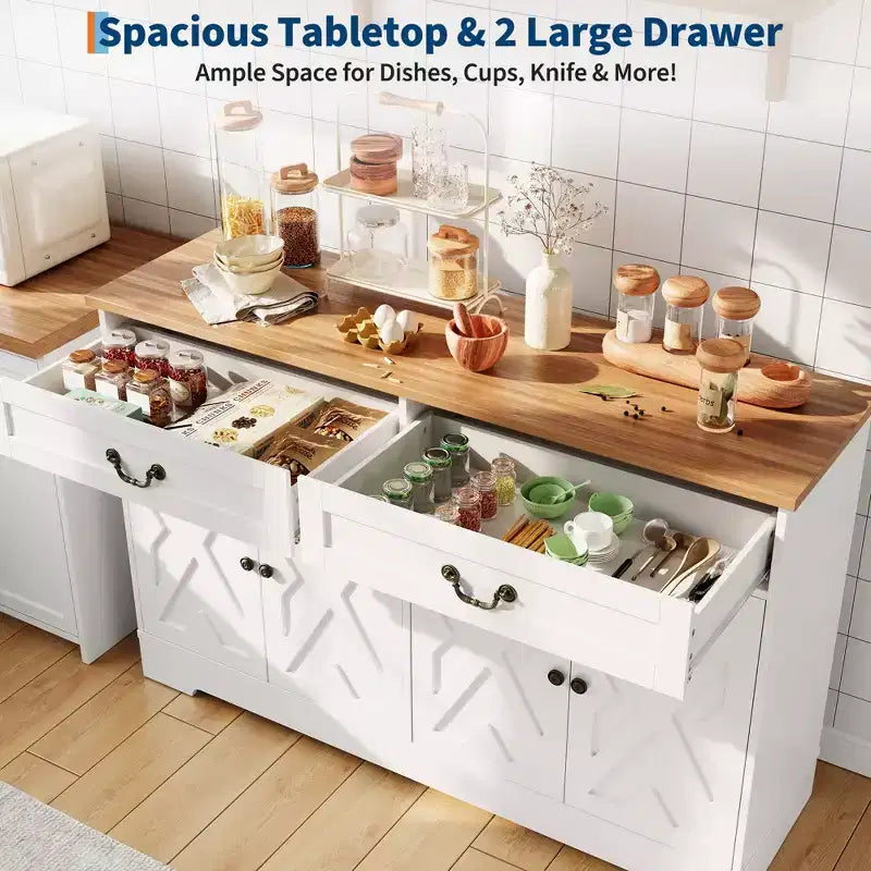 Madia da Cucina, Grande Armadietto da Cucina, Organizer per Caffè in Sala da Pranzo