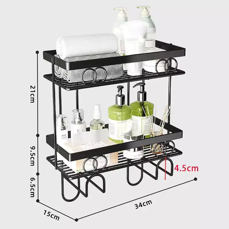 Organizzatore per bagno sopra il WC, Mensola portaoggetti sopra il WC, Scaffale e supporto WC senza foratura, Salvaspazio per piccoli ambienti, Scaffale organizzatore per la casa