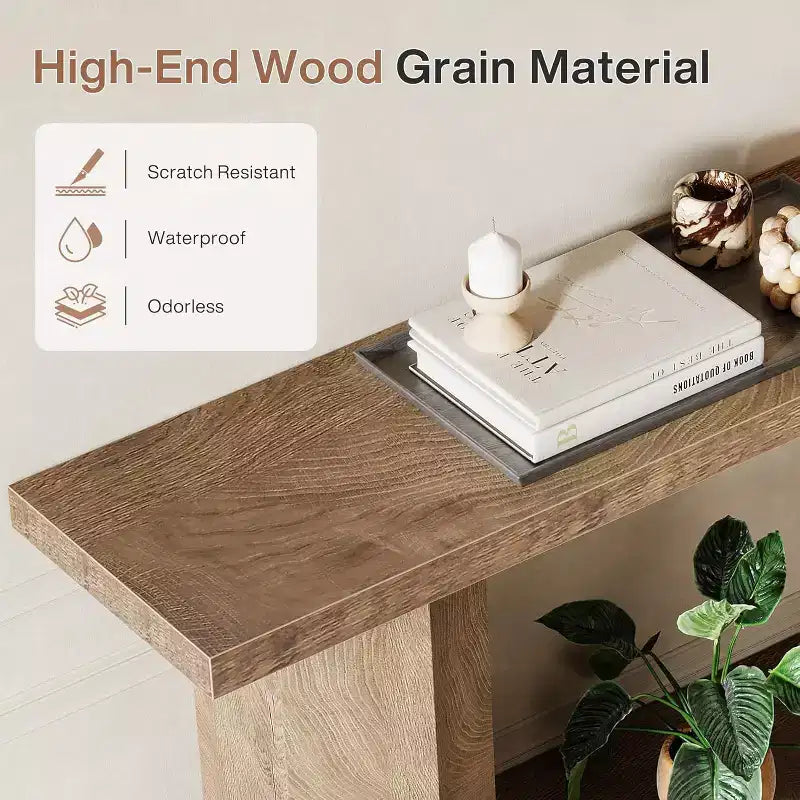 Tavolo Consolle Lungo 180cm per Ingresso, Tavolo da Divano in Legno da Mettere Dietro al Divano, per Soggiorno, Corridoio, Foyer, Burlywood