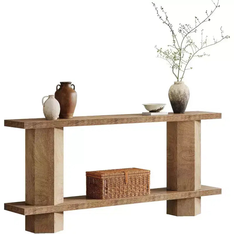 Tavolo Consolle Lungo 180cm per Ingresso, Tavolo da Divano in Legno da Mettere Dietro al Divano, per Soggiorno, Corridoio, Foyer, Burlywood
