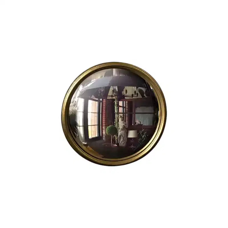 Bull Convex Mirror Gold Leaf Metal Frame Decorative Mirror for Walls or Tabletop - X-Small/Small