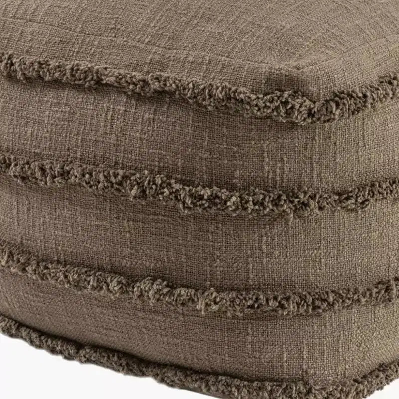 Pouf/Ottoman a righe in cotone marrone (18)