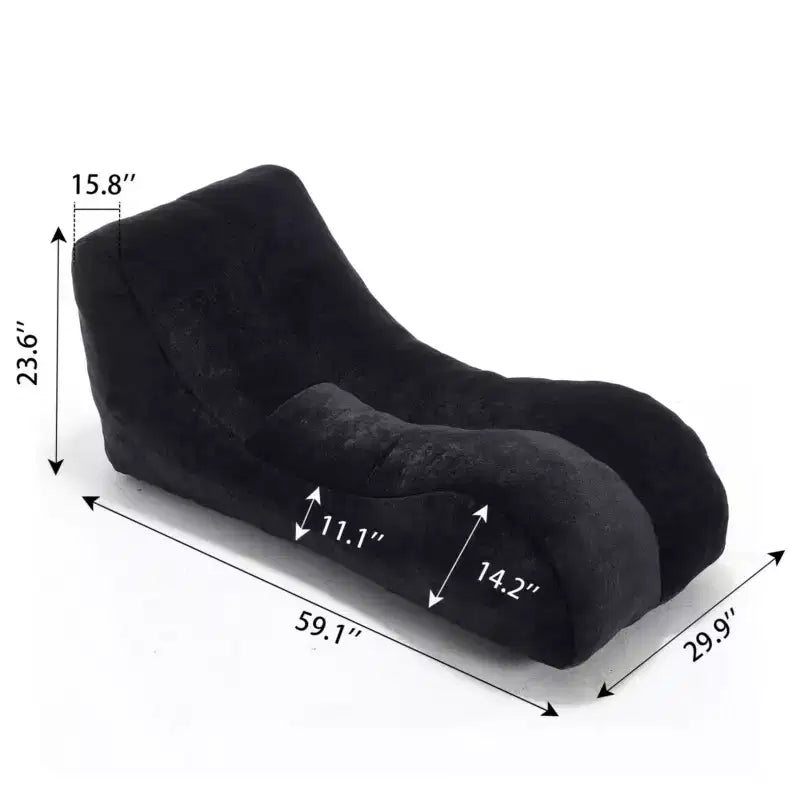 Chaise longue per yoga, poltrona sacco a S, comoda chaise longue imbottita con spugna morbida, divano da lettura senza struttura per soggiorno e camera da letto