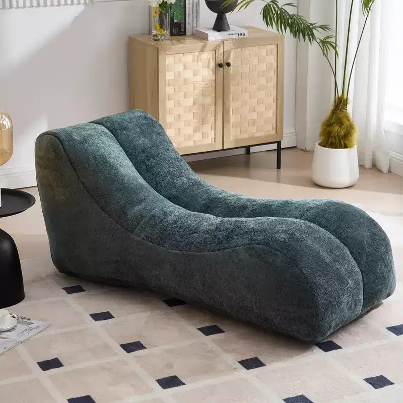 Chaise longue per yoga, poltrona sacco a S, comoda chaise longue imbottita con spugna morbida, divano da lettura senza struttura per soggiorno e camera da letto