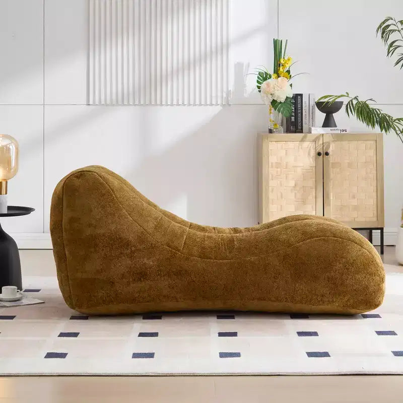 Chaise longue per yoga, poltrona sacco a S, comoda chaise longue imbottita con spugna morbida, divano da lettura senza struttura per soggiorno e camera da letto