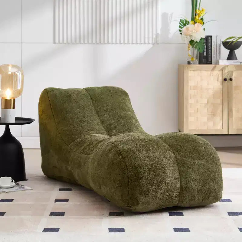 Chaise longue per yoga, poltrona sacco a S, comoda chaise longue imbottita con spugna morbida, divano da lettura senza struttura per soggiorno e camera da letto