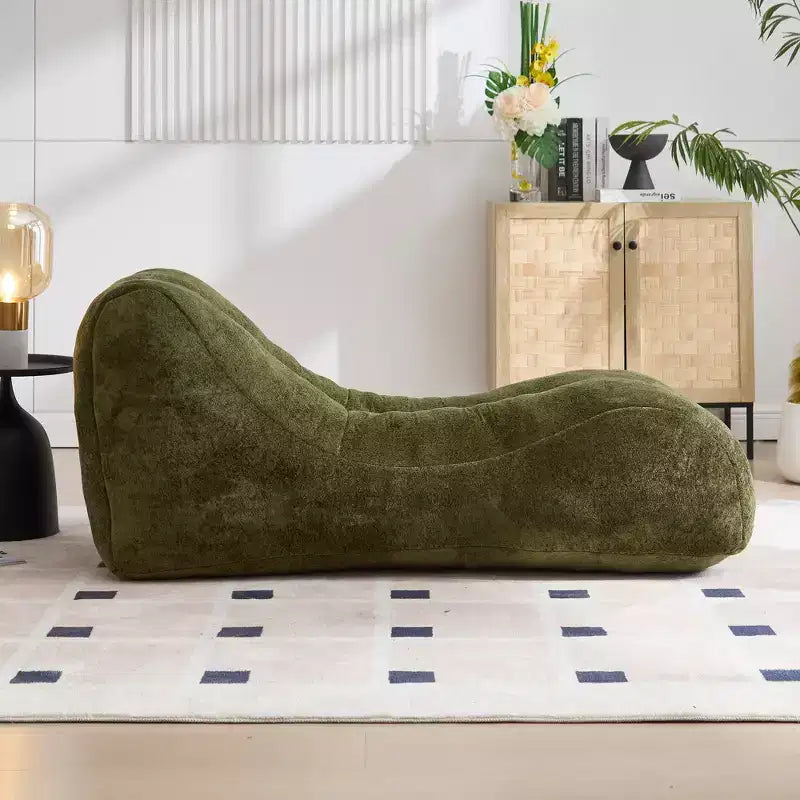 Chaise longue per yoga, poltrona sacco a S, comoda chaise longue imbottita con spugna morbida, divano da lettura senza struttura per soggiorno e camera da letto