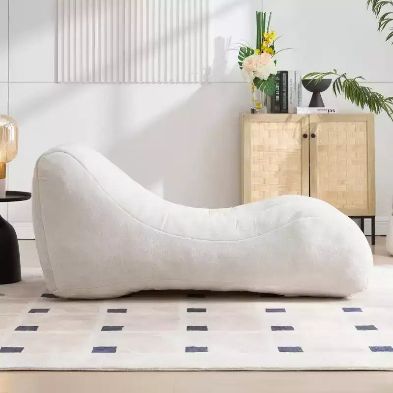 Chaise longue per yoga, poltrona sacco a S, comoda chaise longue imbottita con spugna morbida, divano da lettura senza struttura per soggiorno e camera da letto