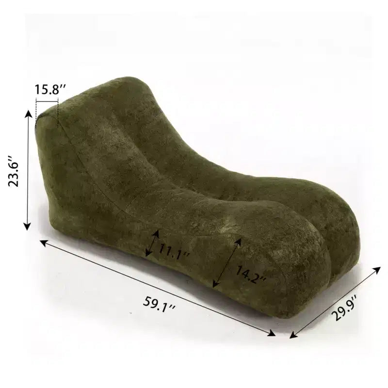 Chaise longue per yoga, poltrona sacco a S, comoda chaise longue imbottita con spugna morbida, divano da lettura senza struttura per soggiorno e camera da letto
