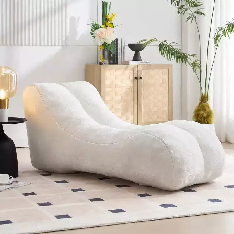 Chaise Lounge for Yoga, S Curved Bean Bag Chair, Comfy Chaise Lounge Filled with Soft Sponge, Floor Boneless Reading Sofa for Living Room Bedroom