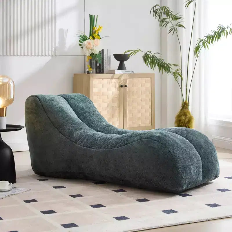 Chaise longue per yoga, poltrona sacco a S, comoda chaise longue imbottita con spugna morbida, divano da lettura senza struttura per soggiorno e camera da letto