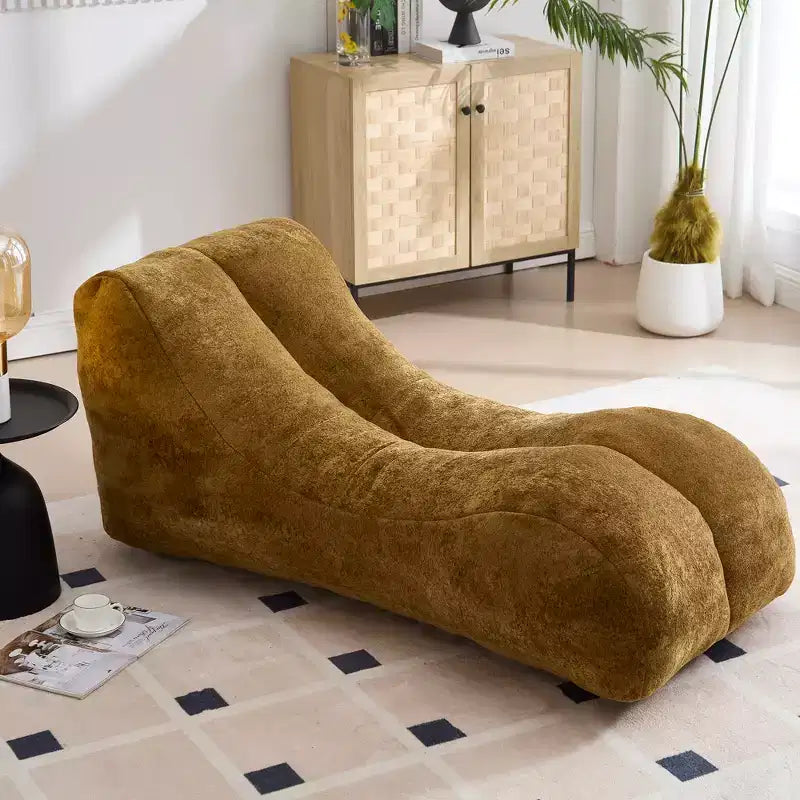 Chaise longue per yoga, poltrona sacco a S, comoda chaise longue imbottita con spugna morbida, divano da lettura senza struttura per soggiorno e camera da letto