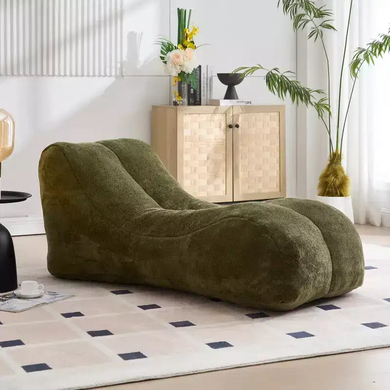 Chaise longue per yoga, poltrona sacco a S, comoda chaise longue imbottita con spugna morbida, divano da lettura senza struttura per soggiorno e camera da letto