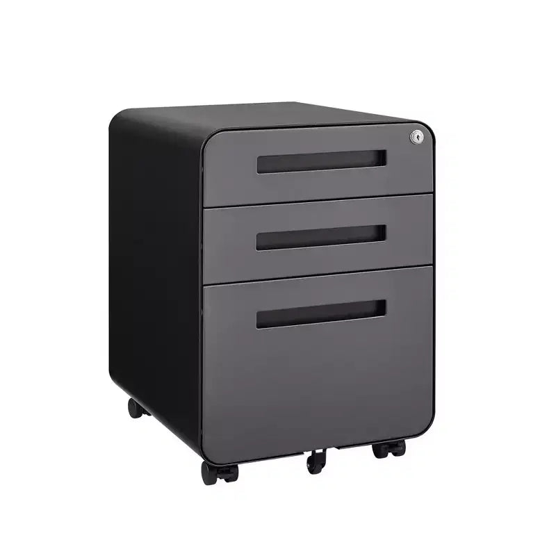Moderno armadietto mobile salvaspazio con cassetti/ante con serratura, schedario portaoggetti per l'home office, sotto la scrivania