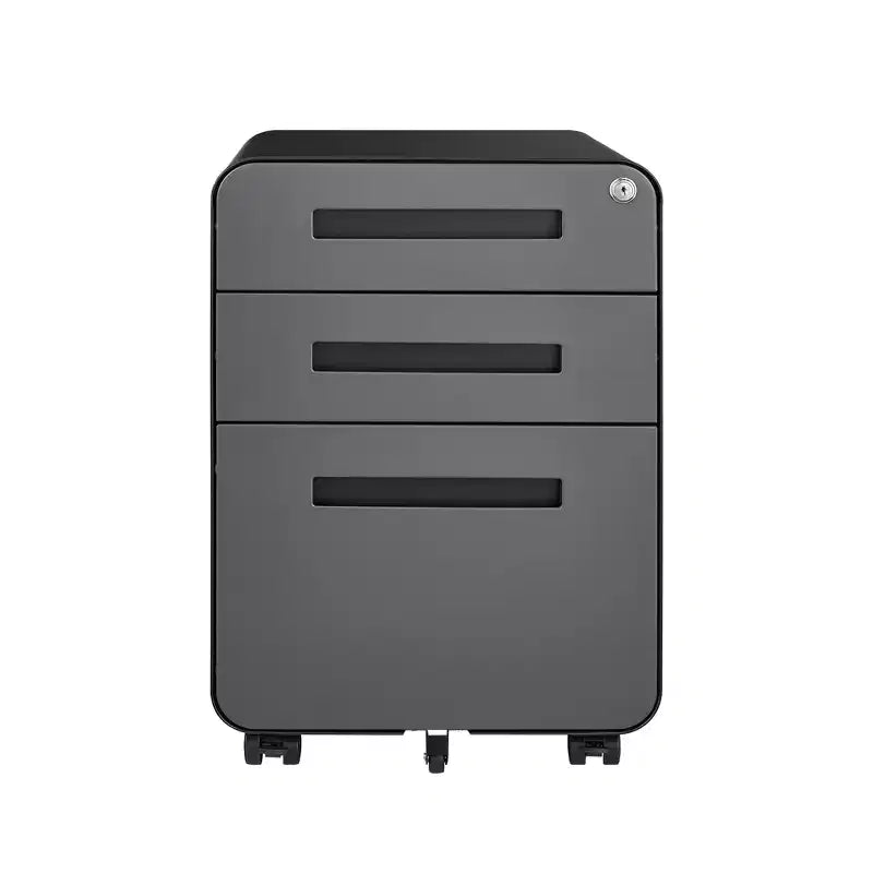 Moderno armadietto mobile salvaspazio con cassetti/ante con serratura, schedario portaoggetti per l'home office, sotto la scrivania