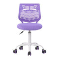 Desk Chair Armless Cute, Armless Small Computer Study Task Chair Adjustable Swivel Low Back with Rolling Wheels for Teens Students, PURPLE