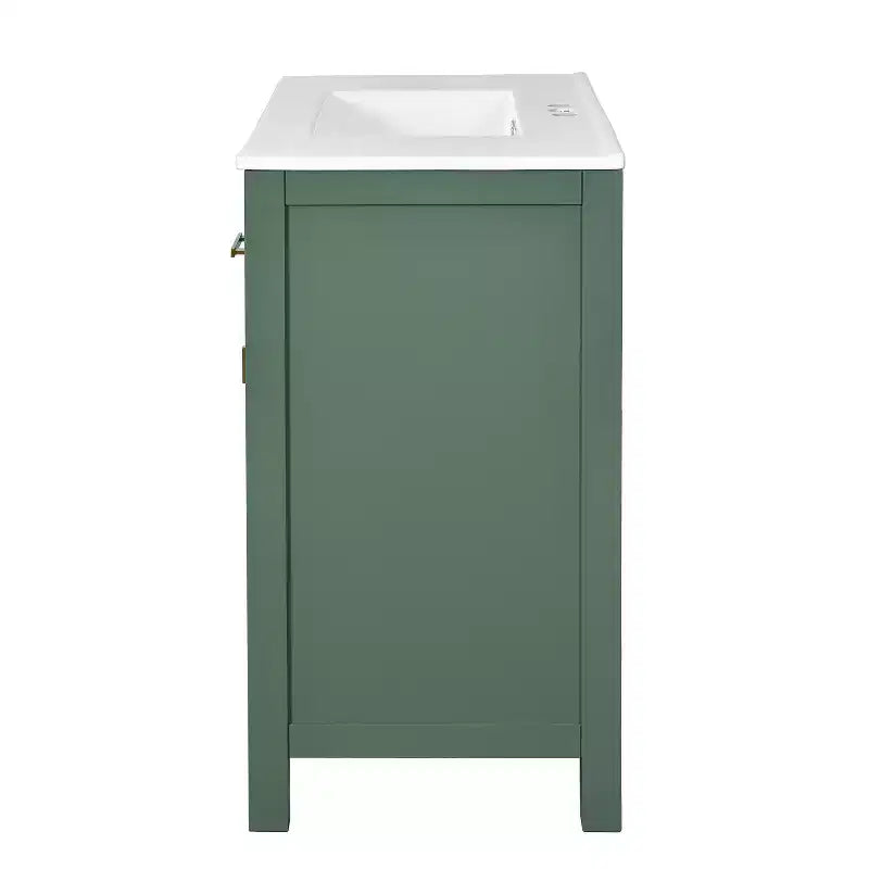 Mobile lavabo da bagno combinato da 90 cm, mobiletto da bagno con cassetti, mobile lavabo singolo con struttura in legno massello