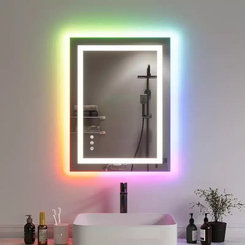 32*24in Bathroom Mirror,Waterproof Anti-Fog Vanity Mirror, 3 Color Temperatures,Dimmable, Touch Control Memory Function, Horizontal or Vertical Mount