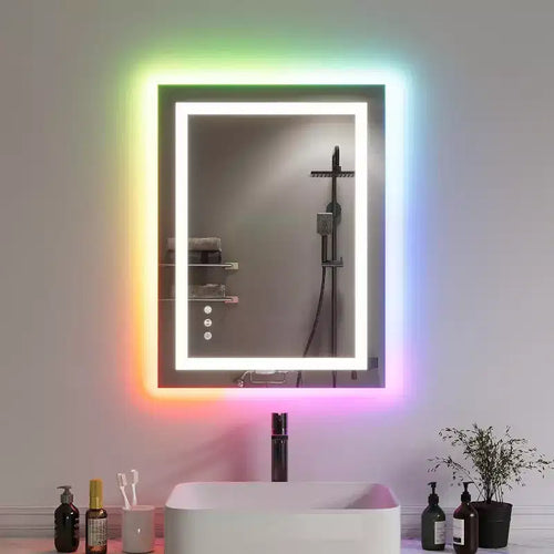 32*24in Bathroom Mirror,Waterproof Anti-Fog Vanity Mirror, 3 Color Temperatures,Dimmable, Touch Control Memory Function, Horizontal or Vertical Mount