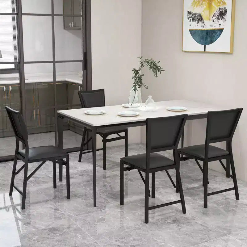 Sedia pieghevole in metallo Sedie da pranzo Mobili per casa e ristorante Portatile Nero