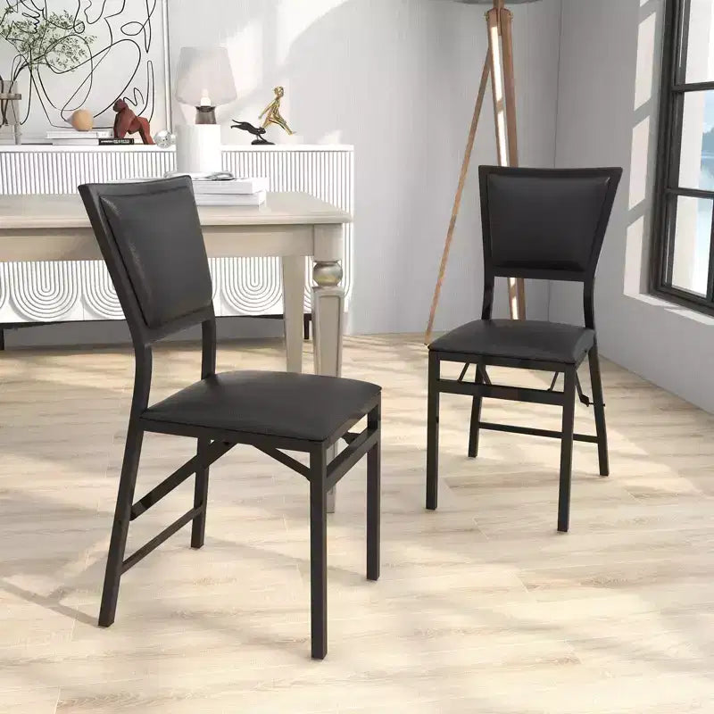 Sedia pieghevole in metallo Sedie da pranzo Mobili per casa e ristorante Portatile Nero