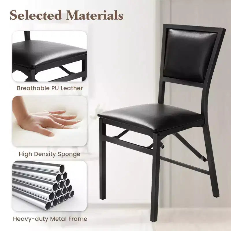 Sedia pieghevole in metallo Sedie da pranzo Mobili per casa e ristorante Portatile Nero