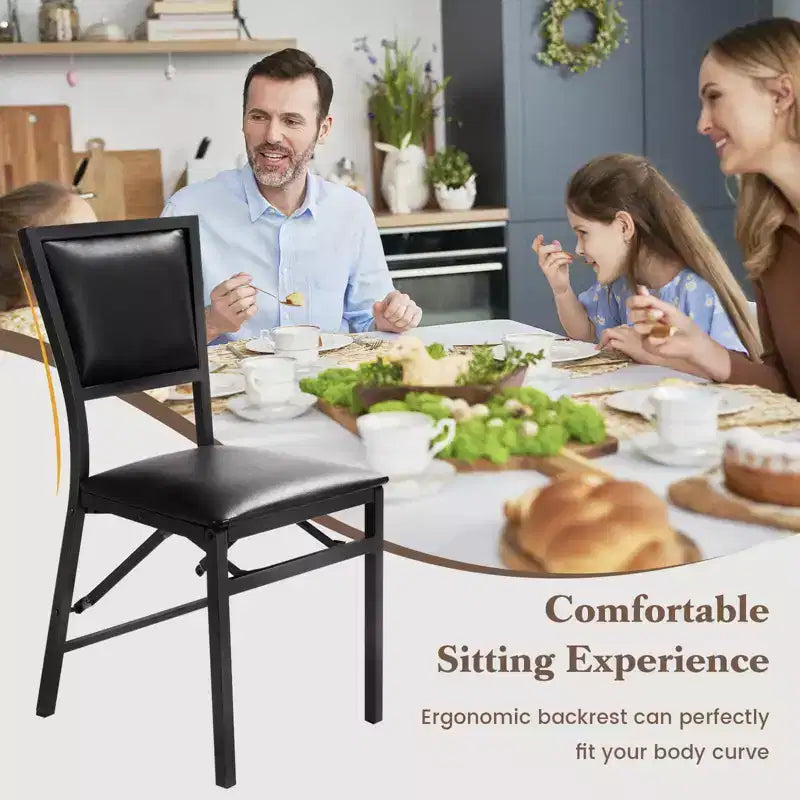Sedia pieghevole in metallo Sedie da pranzo Mobili per casa e ristorante Portatile Nero